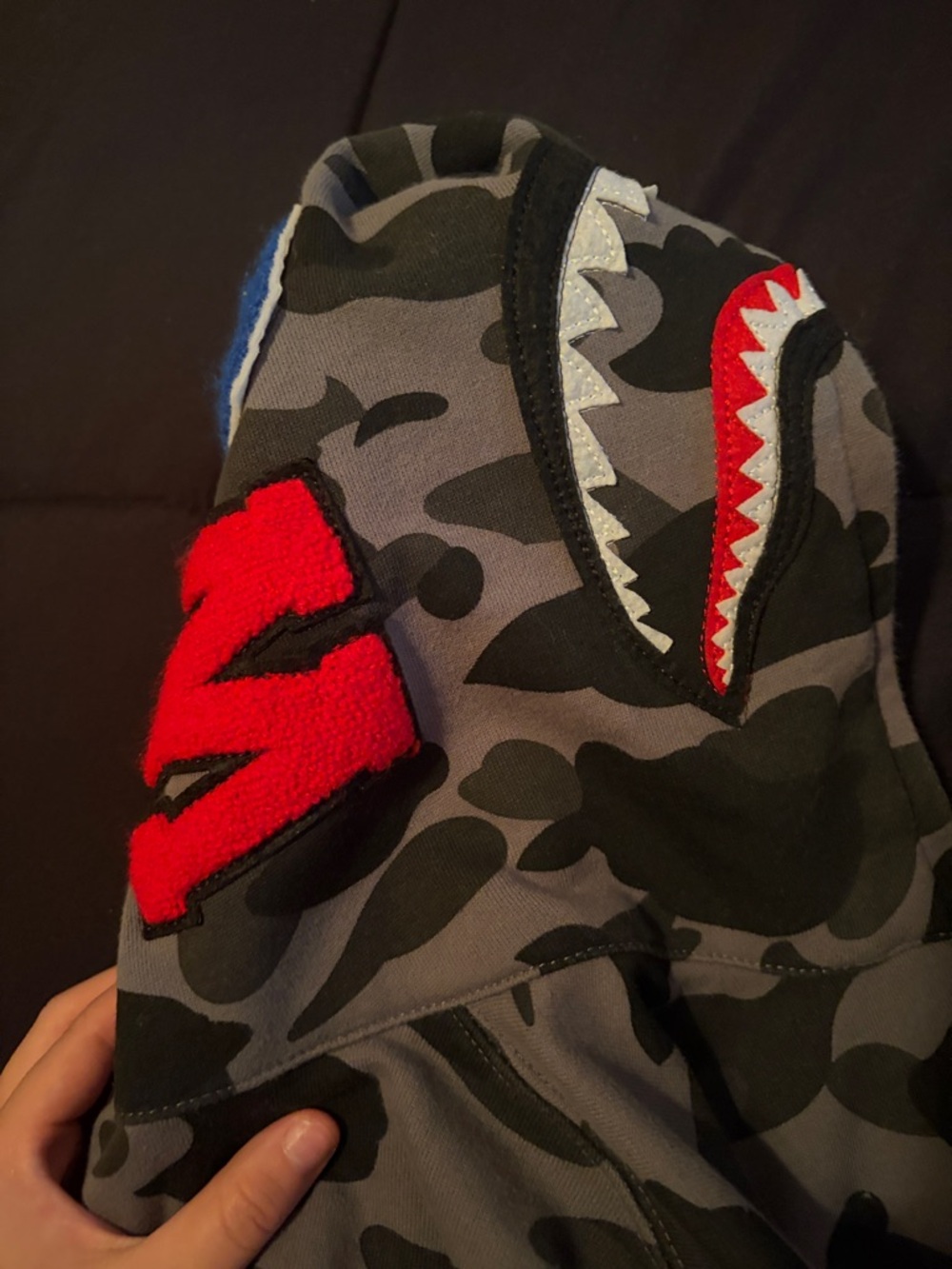 Bape Gray and Black Camo Hoodie - Picture 2 of 7